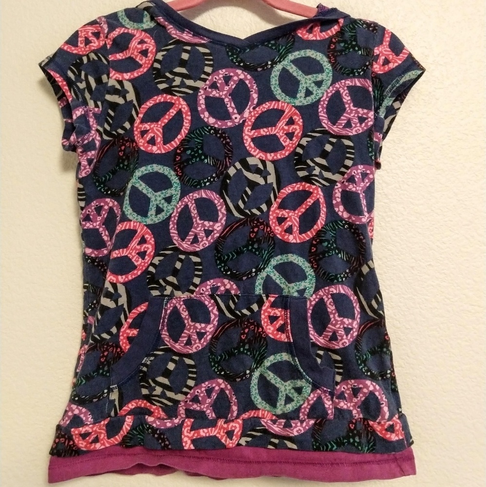 Peace sign tee hoodie